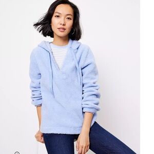 LOFT lavender Sherpa hoodie Size M
